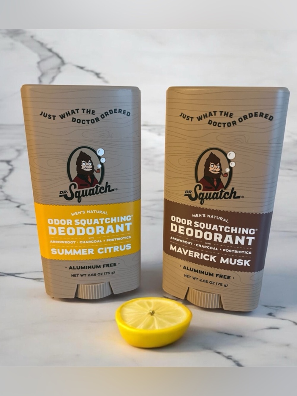 LOT 2 (two) Dr. Squatch Natural Men’s Deodorant Summer Citrus Maverick Musk